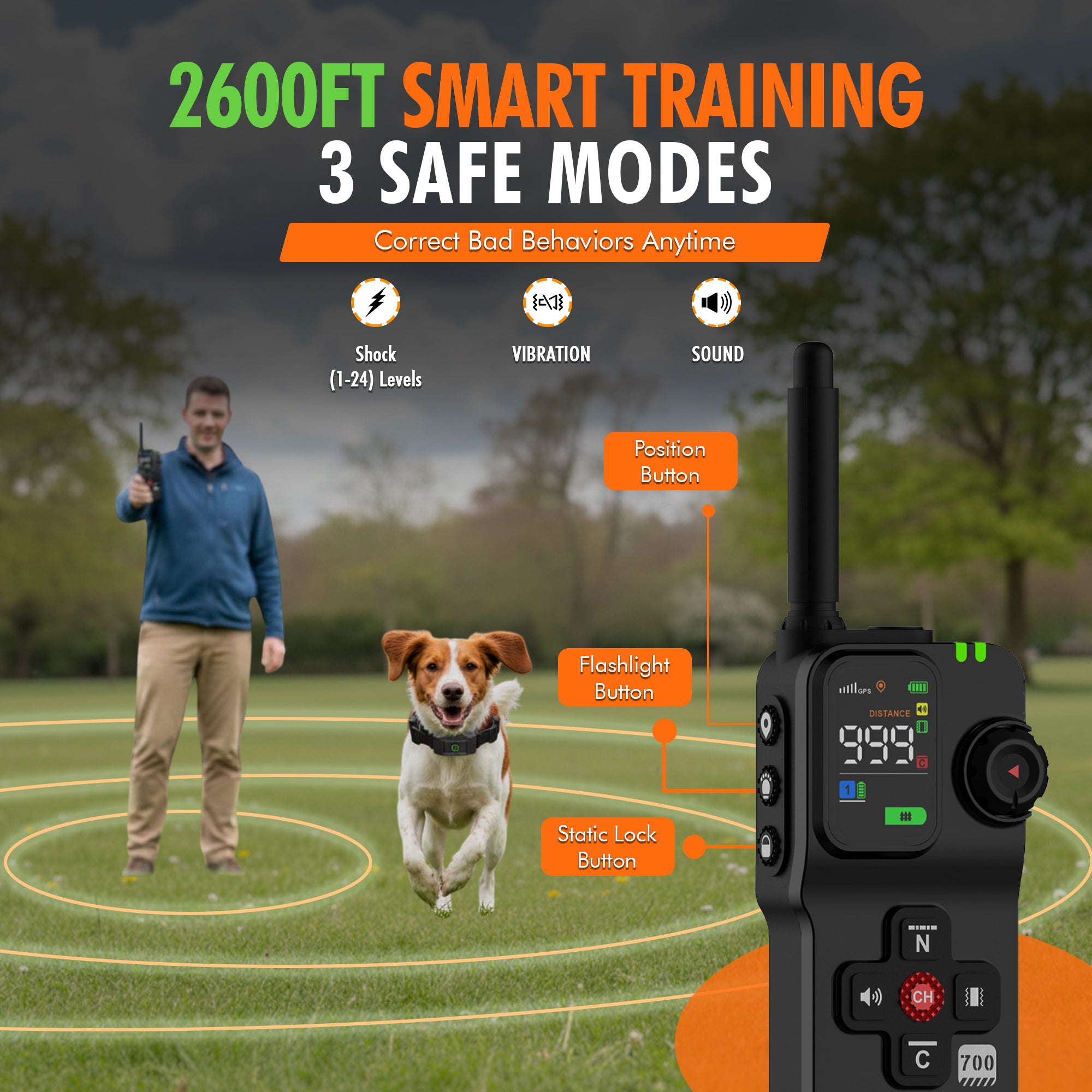 WOLFARO 3-IN-1 GPS TRAINING FENCE FOR 2 DOGS